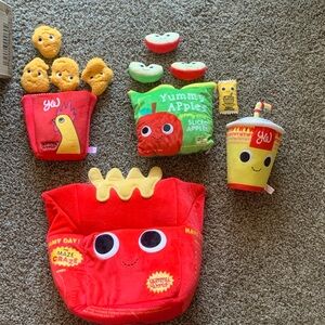 Red and Yellow Stuffed Toy Set